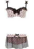 Cute vintage polka dot lingerie set, 2 pcs